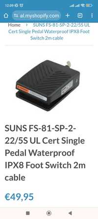 Pedal médico cirurgico SUNS FS-81-10-2-P Cert Single Pedal Waterproof