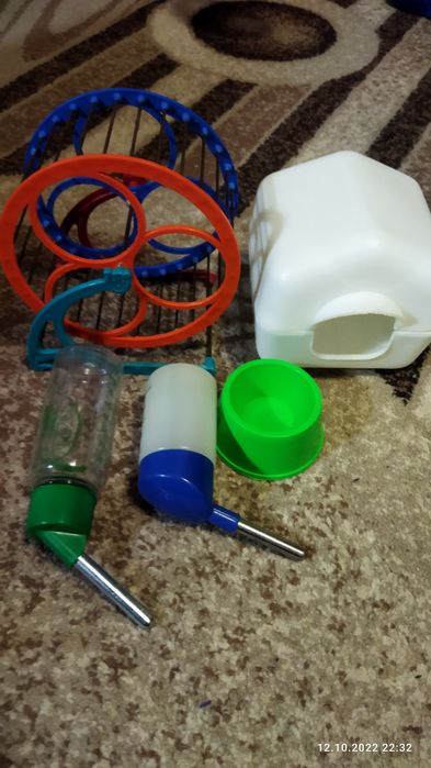 Набор для хомяков домик поилки колесо кормушка