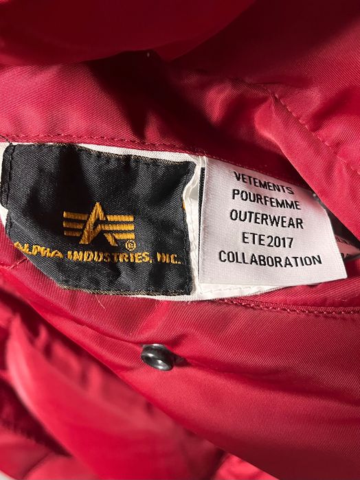 Vetements Alpha Industries ma-1 legit original 100% Red бомбер куртка