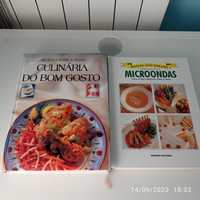 Livro com receitas para micro-ondas e culinária