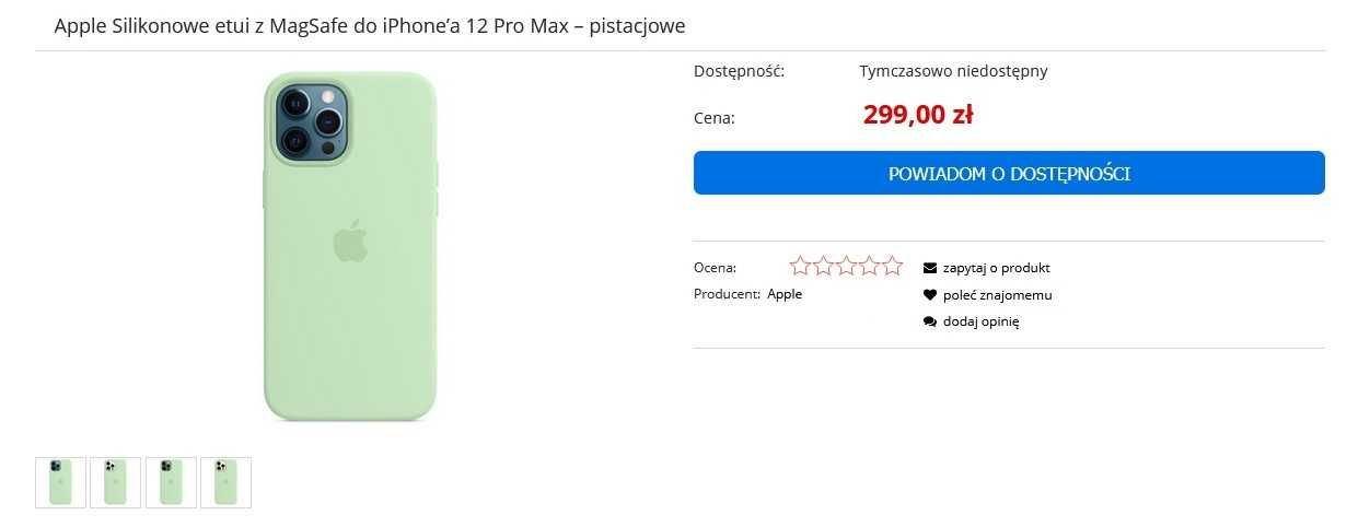 Pistacjowe etui MagSafe Apple iPhone 12 Pro Max case plecki obudowa