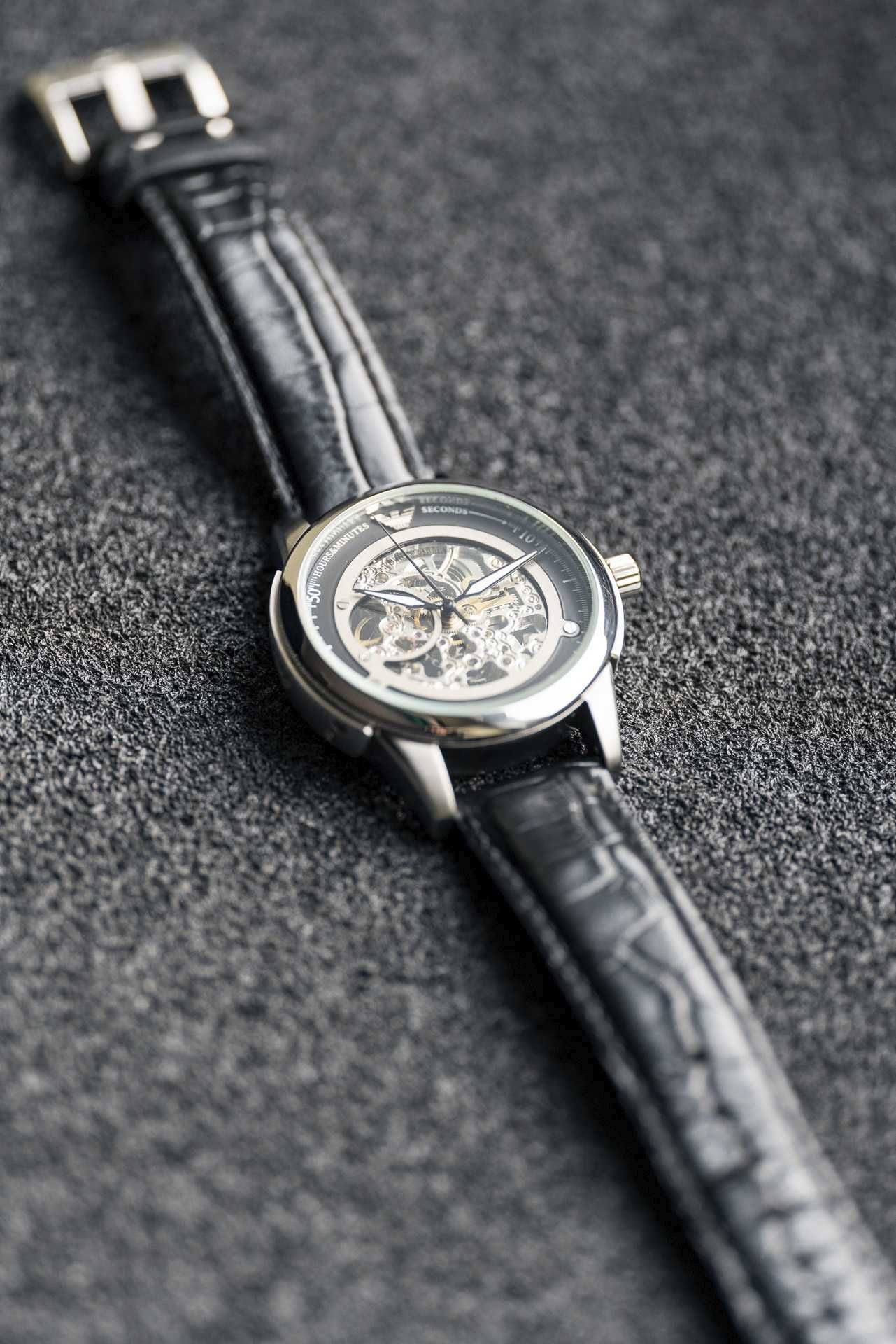 Zegarek mechaniczny, automat skeleton Emporio Armani AR4625