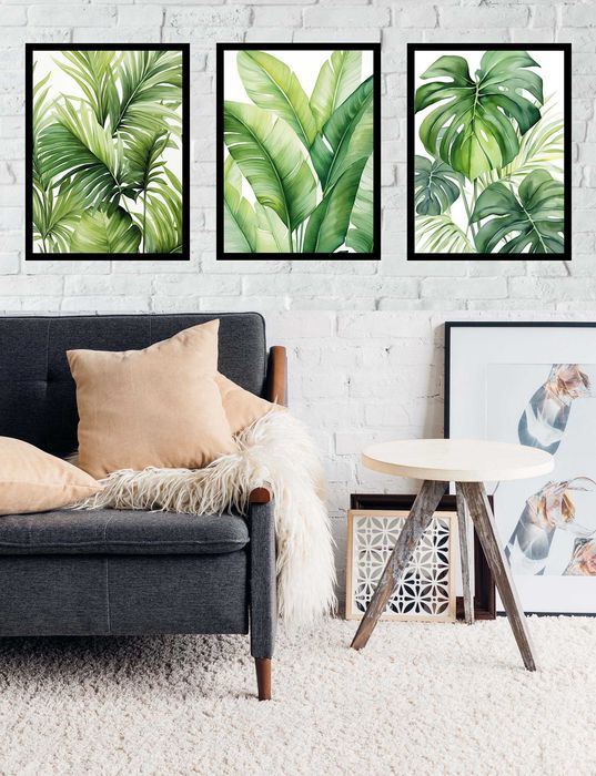 30x40 obrazy w ramie plakaty ramka MONSTERA TROPIK PALMA BANANOWIEC