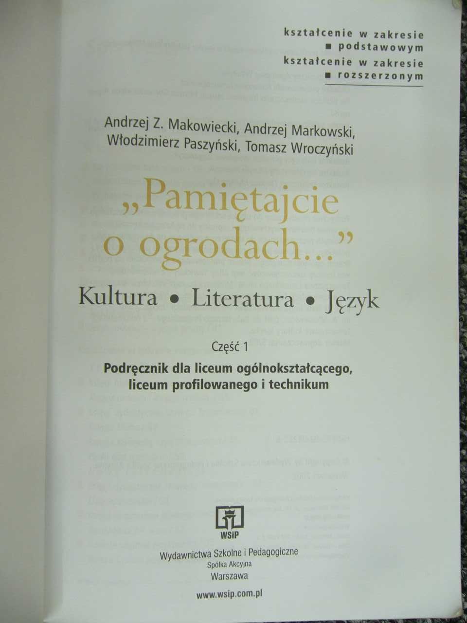 Pamiętajcie o ogrodach podręcznik część 1