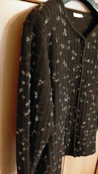 Duży kardigan Reksor sweter rozpinany czekoladowy