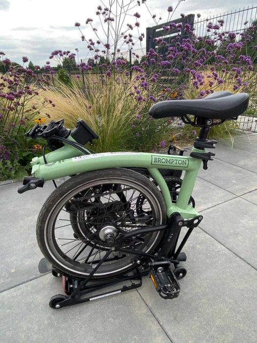Rower składany Brompton C Line Matcha Green, 6 biegów, bagażnik