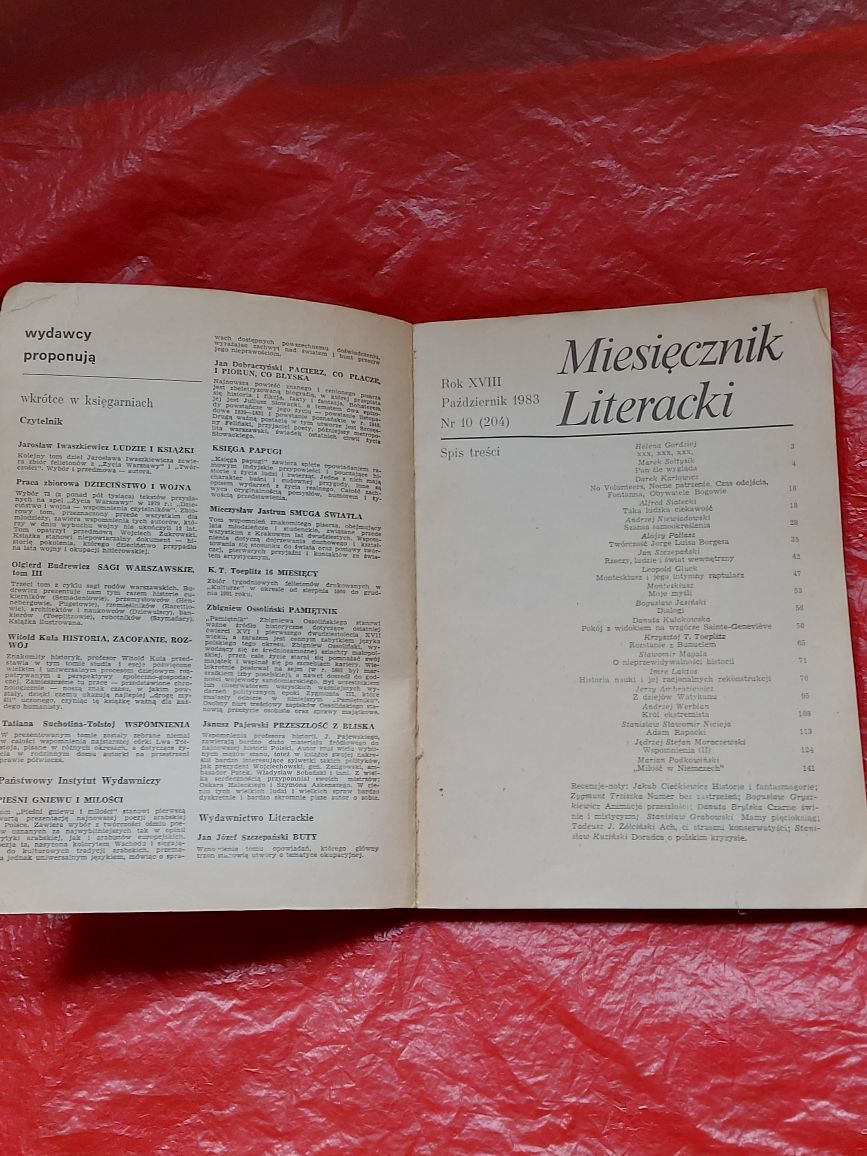 Książka Miesięcznik Literacki 1984rok