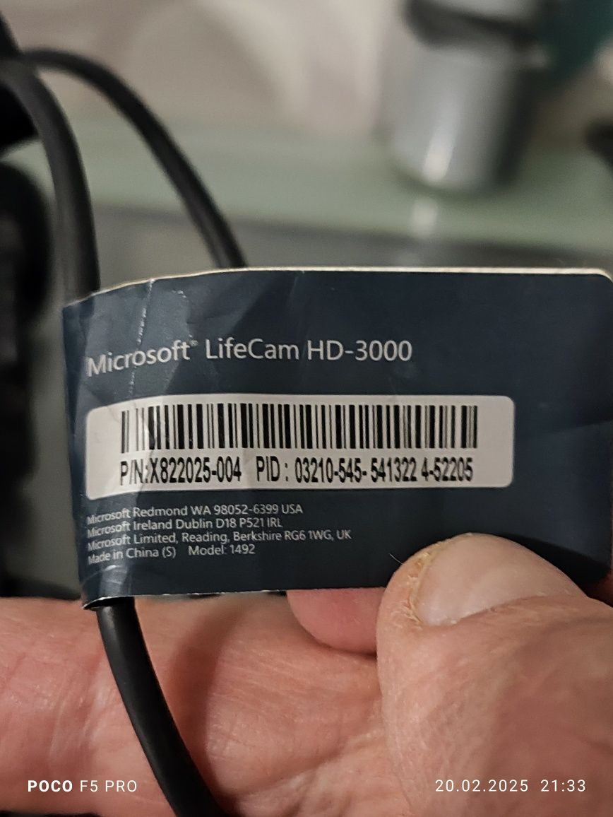 Веб-камера Microsoft LifeCam HD-3000 із мікрофоном