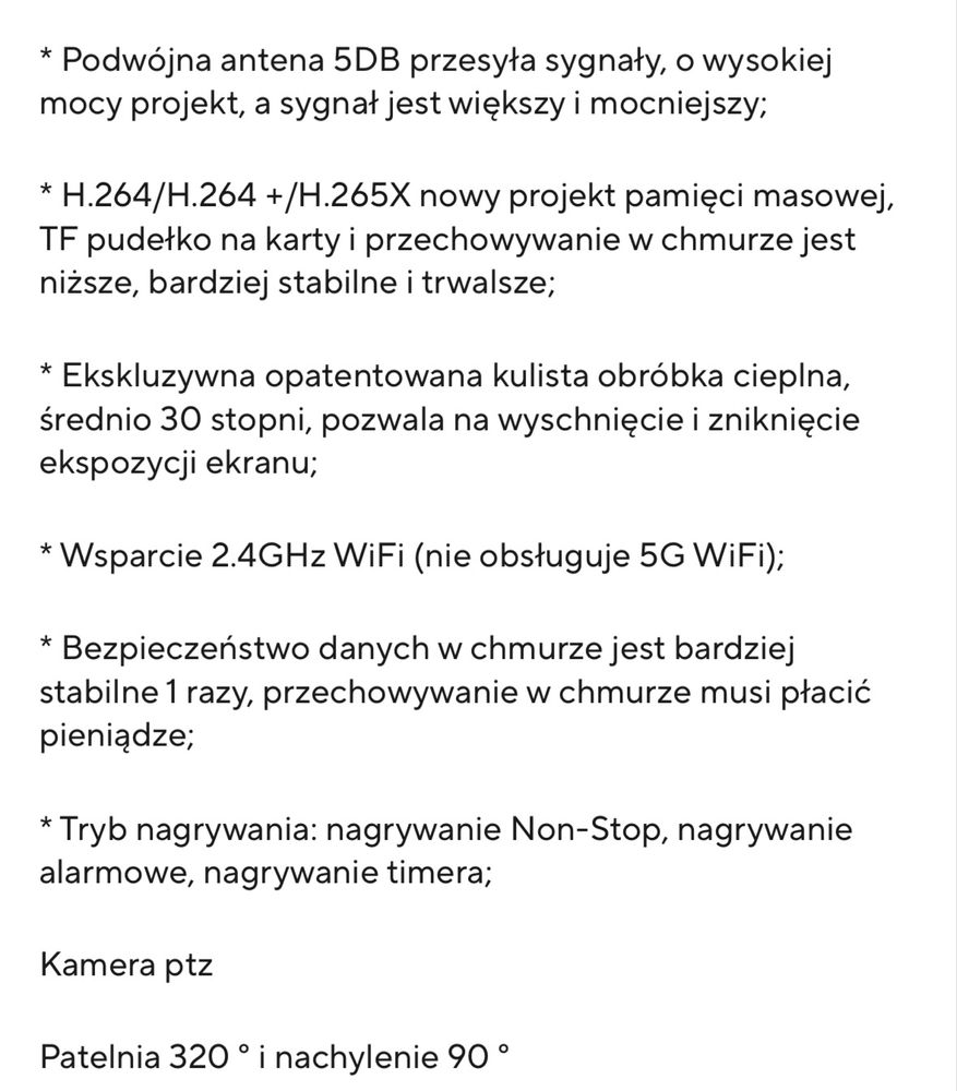Kamera wifi zewnętrzna
