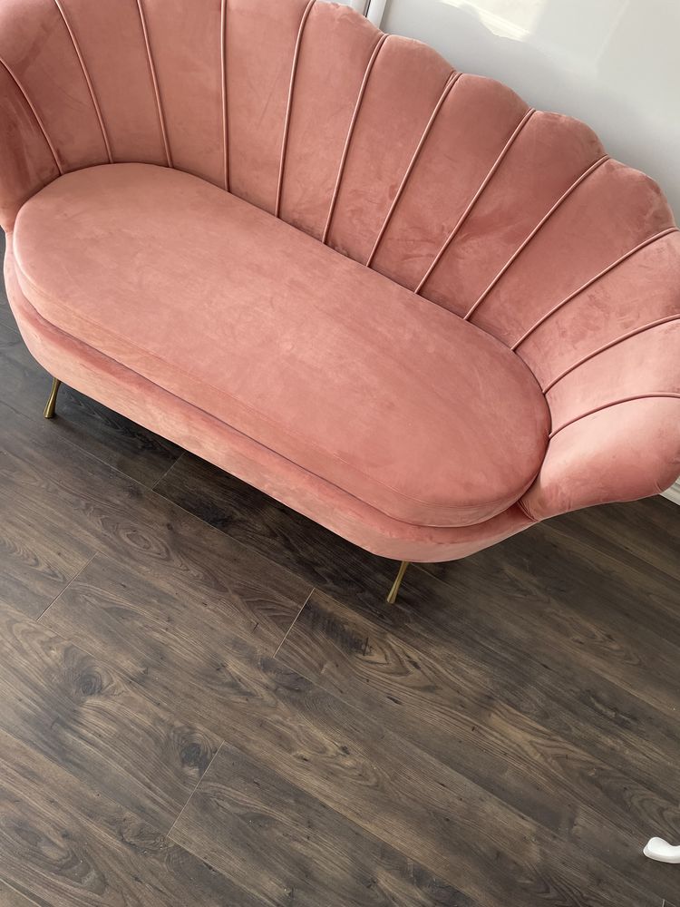 Sofa Muszelka stylowa Glamour kanapa salon tkaniny od ręki