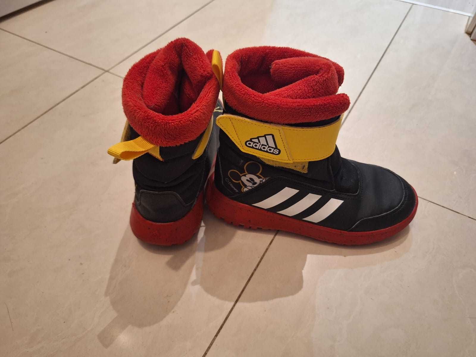 Śniegowce Dziecięce Adidas / Mickey Mouse r. 34, Na Rzepy