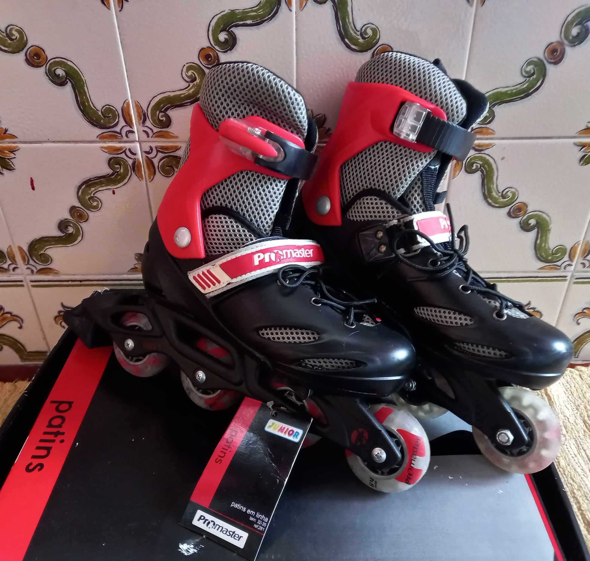 Patins em Linha Júnior Ajustável PROmaster tam:32-35