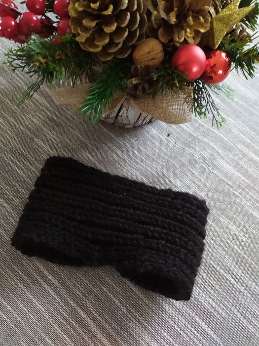 Opaska na głowę na uszy czapka zimowa handmade