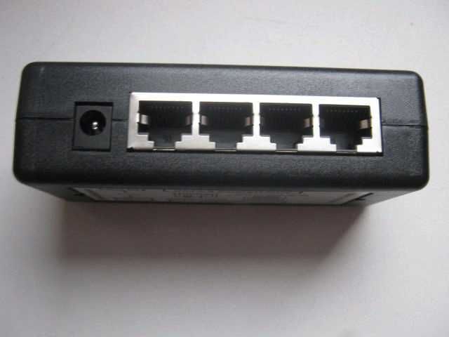 4-портовый POE(ПОЕ)-инжектор на 12-24-48В для IP-камер/Точек Доступа