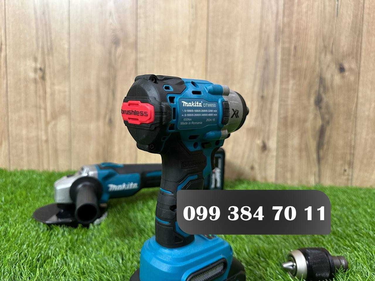 Набор акумуляторный Makita Болгарка 1500Вт Гайкокрут На 650Nm Импакт