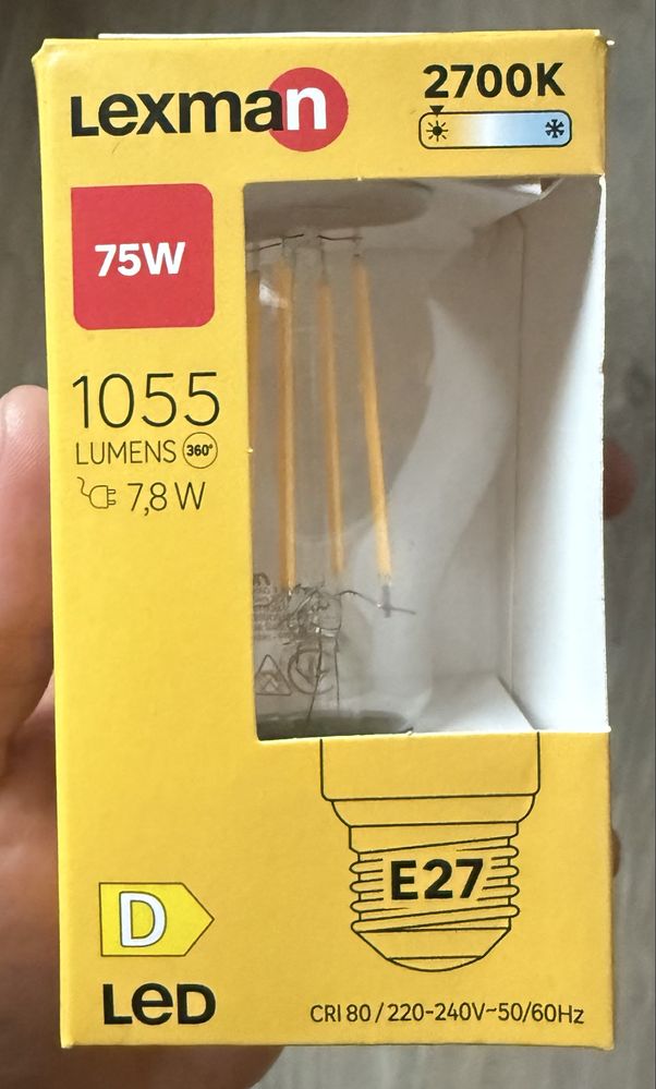 Żarówka LED E27 7,8 W 1055 lm Ciepła biel Lexman