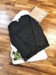 Ciemnoszary grafitowy sweter z dekoltem w serek oversize h&m