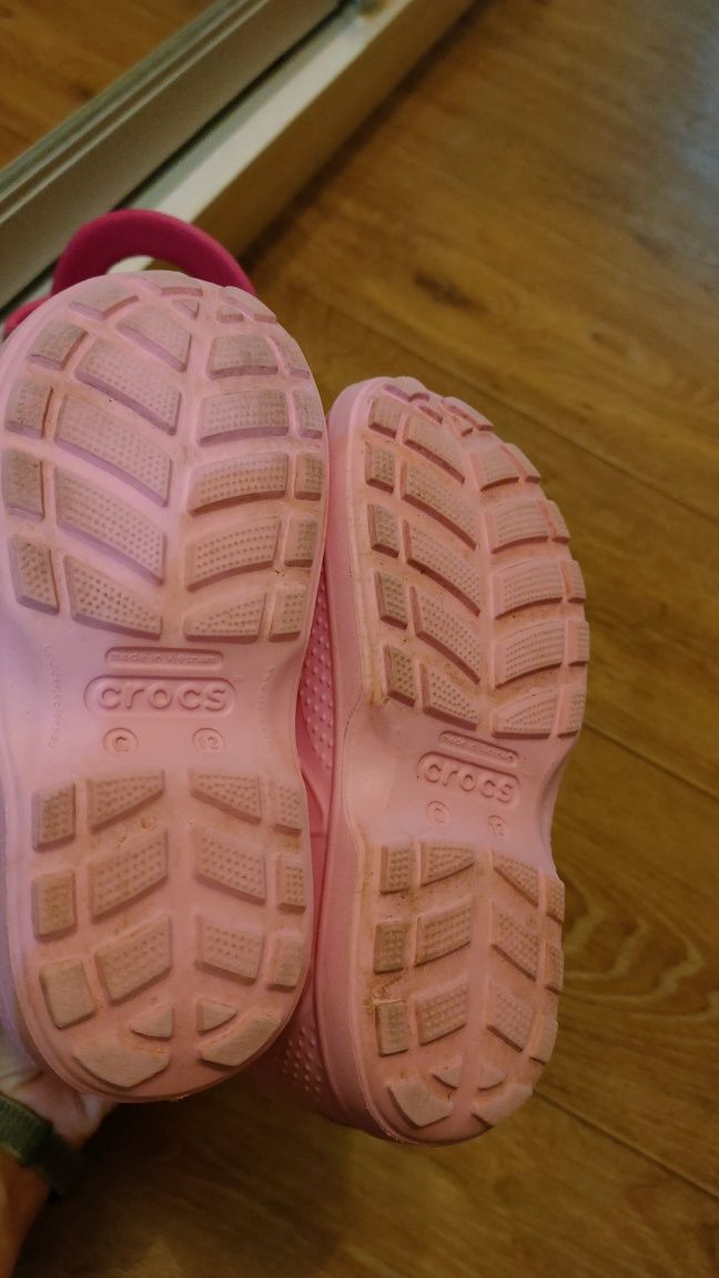Резиновые сапоги Crocs розовые C12 гумові чоботи