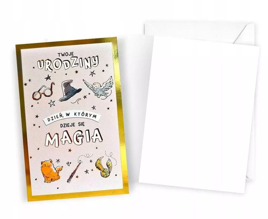Karnet urodziny Harry Potter. Kukartka