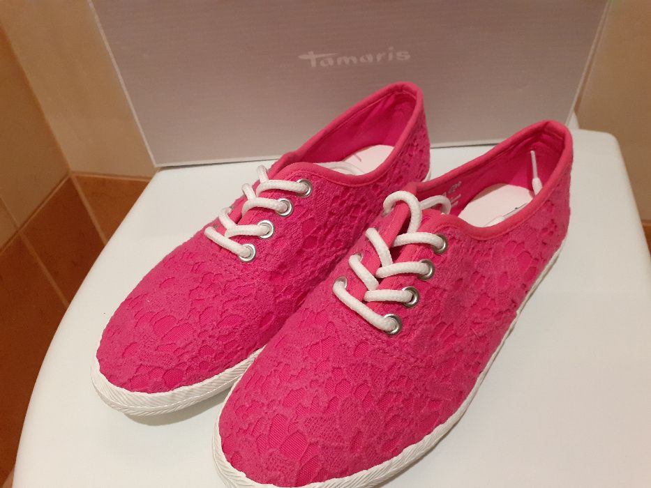 TAMARIS r.37 buty sneakersy  fuksja. Tylko przymierzone Cena - 60%