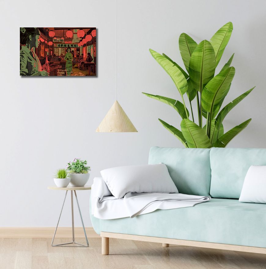 Obraz 50x30cm Nocne życie w Japonii