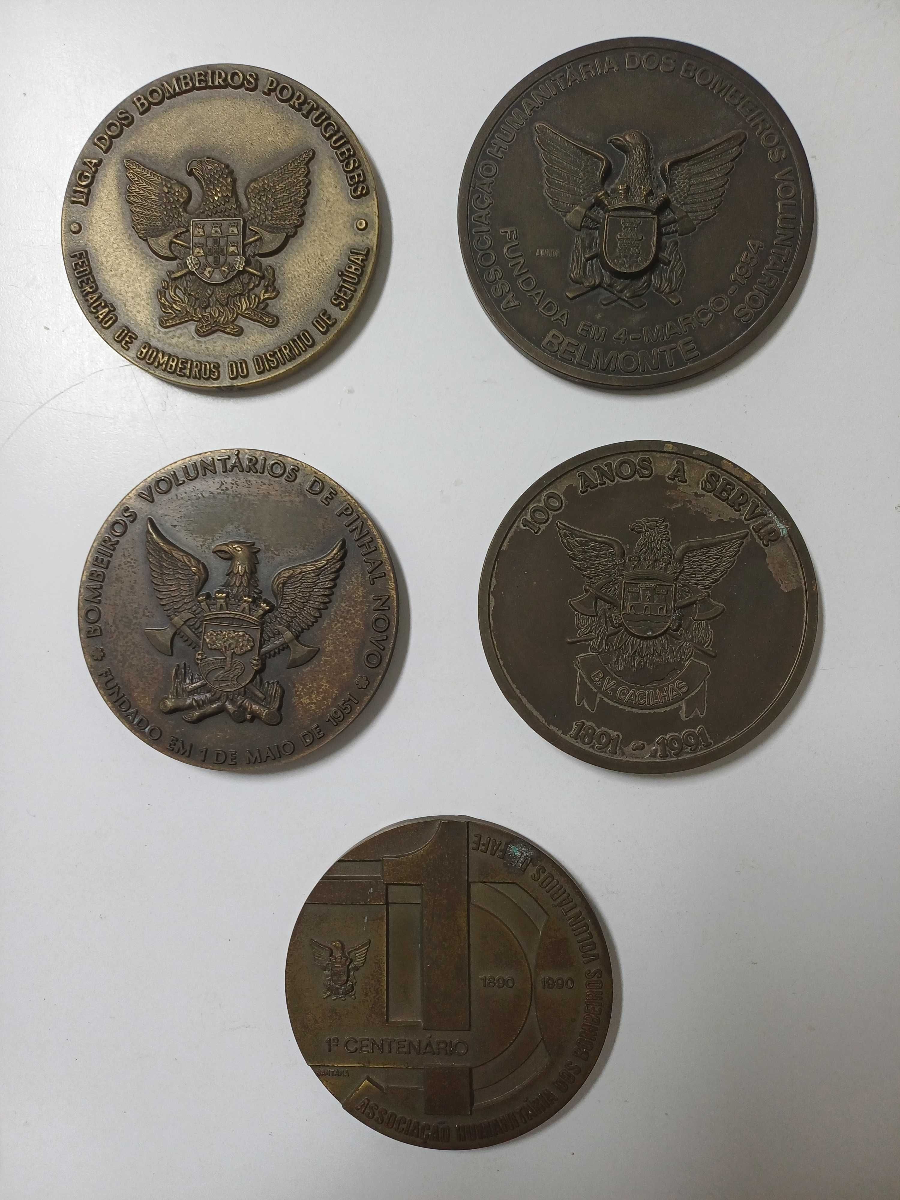 Medalhas alusivas aos bombeiros 5 unidades