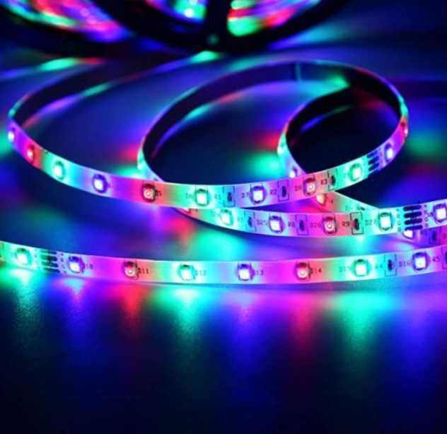 Taśma LEDY PREMIUM kolorowe RGB 5m + PILOT ! do pokoju salonu