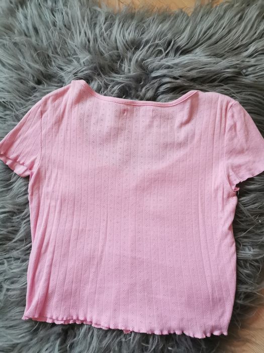 Crop top różowy House