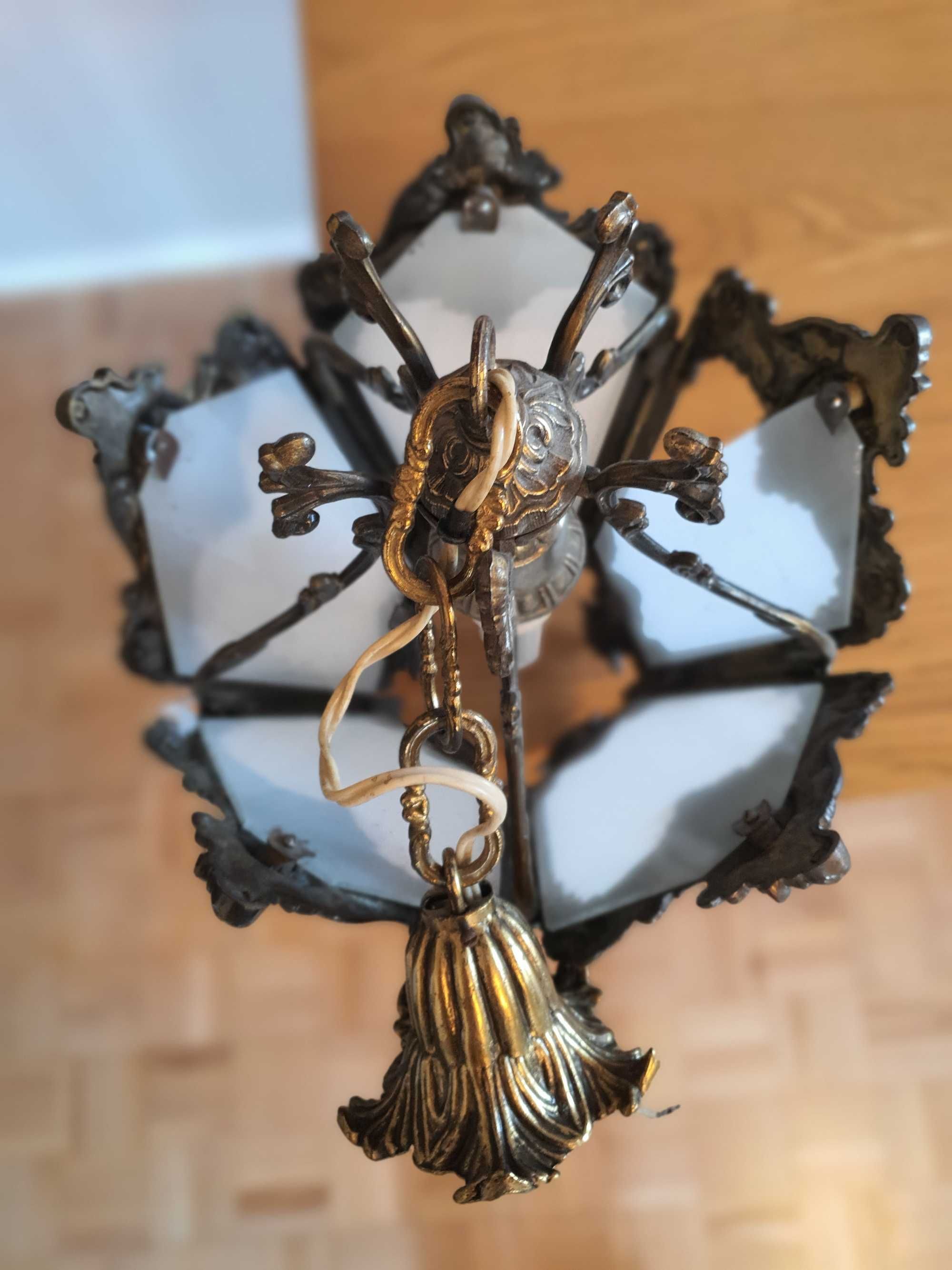 oryginalna, wyjątkowa, przepiękna stara lampa wisząca vintage