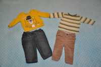 Zestaw dla chłopca bluzki spodnie jeans sztruks r. 68 cm C&A KappAhl