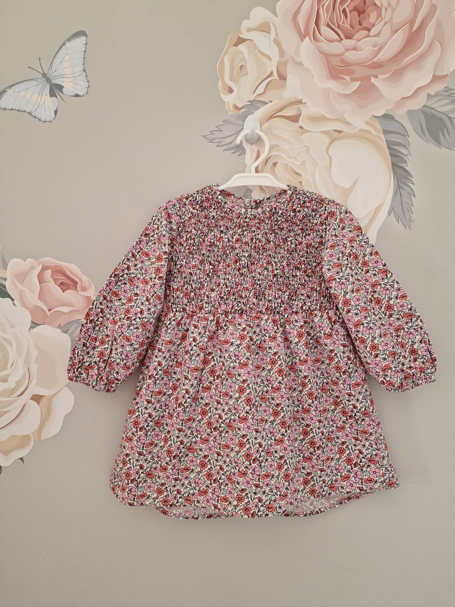 Sukienka w kwiatuszki Zara roz 98cm
