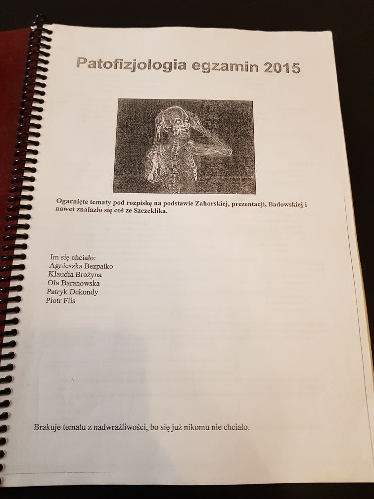 Patofizjologia egzamin 2015 skrypt