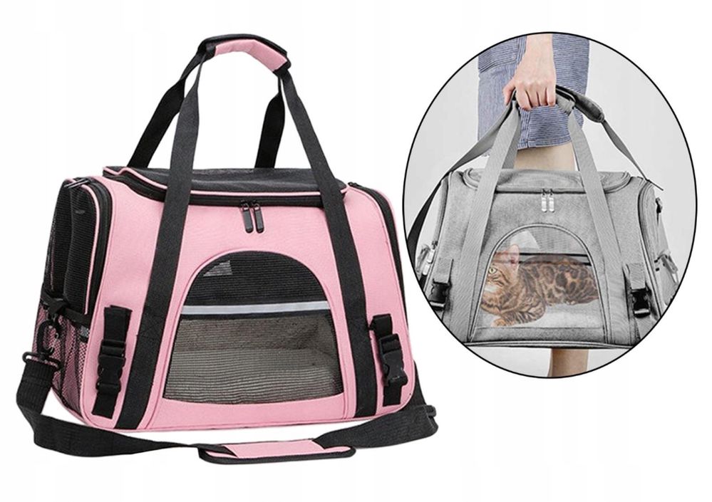 Transporter • Różowy • Torba Podróżna Dla Psa Kota do 10kg ‼️ Lotniczy