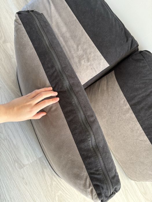 Komplet 3 poduszek dekoracyjnych – szaro-czarne