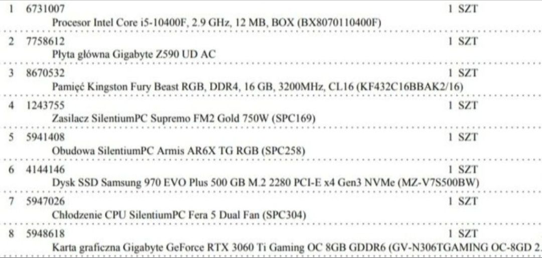 PC rtx3060Ti 32 RAM