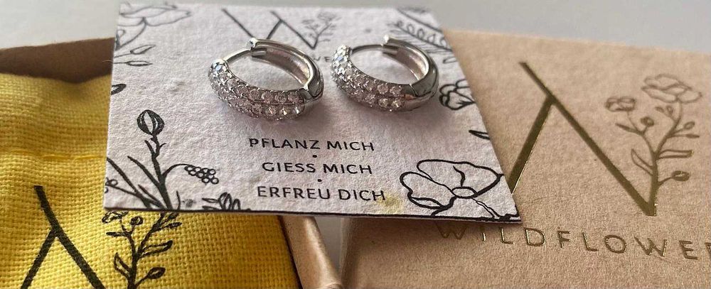 Kolczyki ze srebra (próba 925) marki Wildflowers, nowe z cyrkoniami