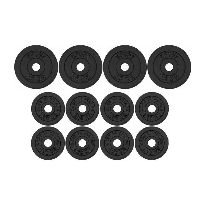 Obciążenie żeliwne zestaw 20kg 12 talerzy 4x2,5kg 8x1,25kg WR