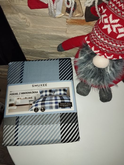 Nowy komplet pościeli w kratkę 220 x 200