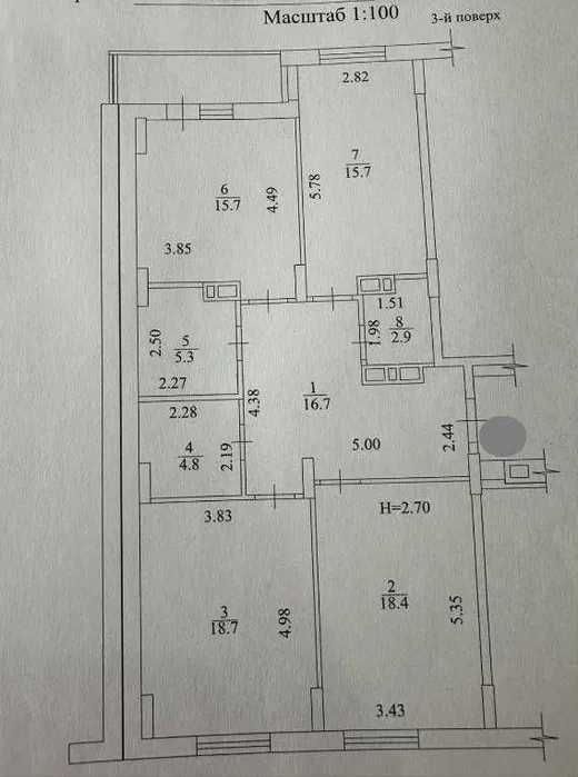 В продаже 3-х к. квартира в ЖК Пролисок - Новые дома! Под чистовую