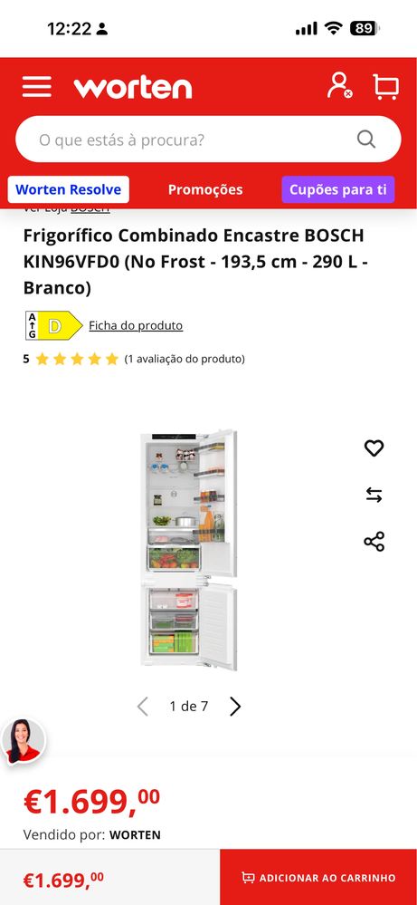 Frigorífico Combinado Encastre BOSCH KIN96VFD0 (No Frost - 193,5 cm