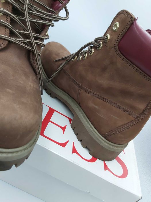 Glany botki GUESS trapery brązowe rozmiar 41 nubuk trzewiki