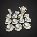 Serwis porcelanowy na 11 os scena sielska Czecho Slovakia B4/063032