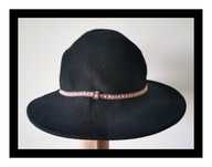 Czarny kapelusz damski (rozm. uniwers) #styl #boho #etniczny