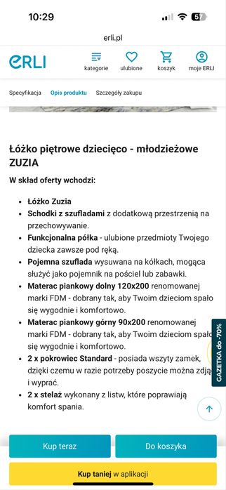 Łóżko dwu piętrowe NOWE