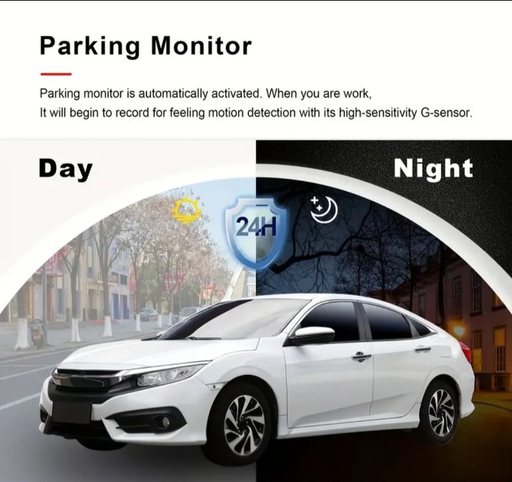 Câmara dupla de vigilancia para carro 1080P com sensor