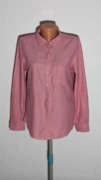 Różowa koszula w kropki na długi rękaw zapinana na guziki, rozmiar M