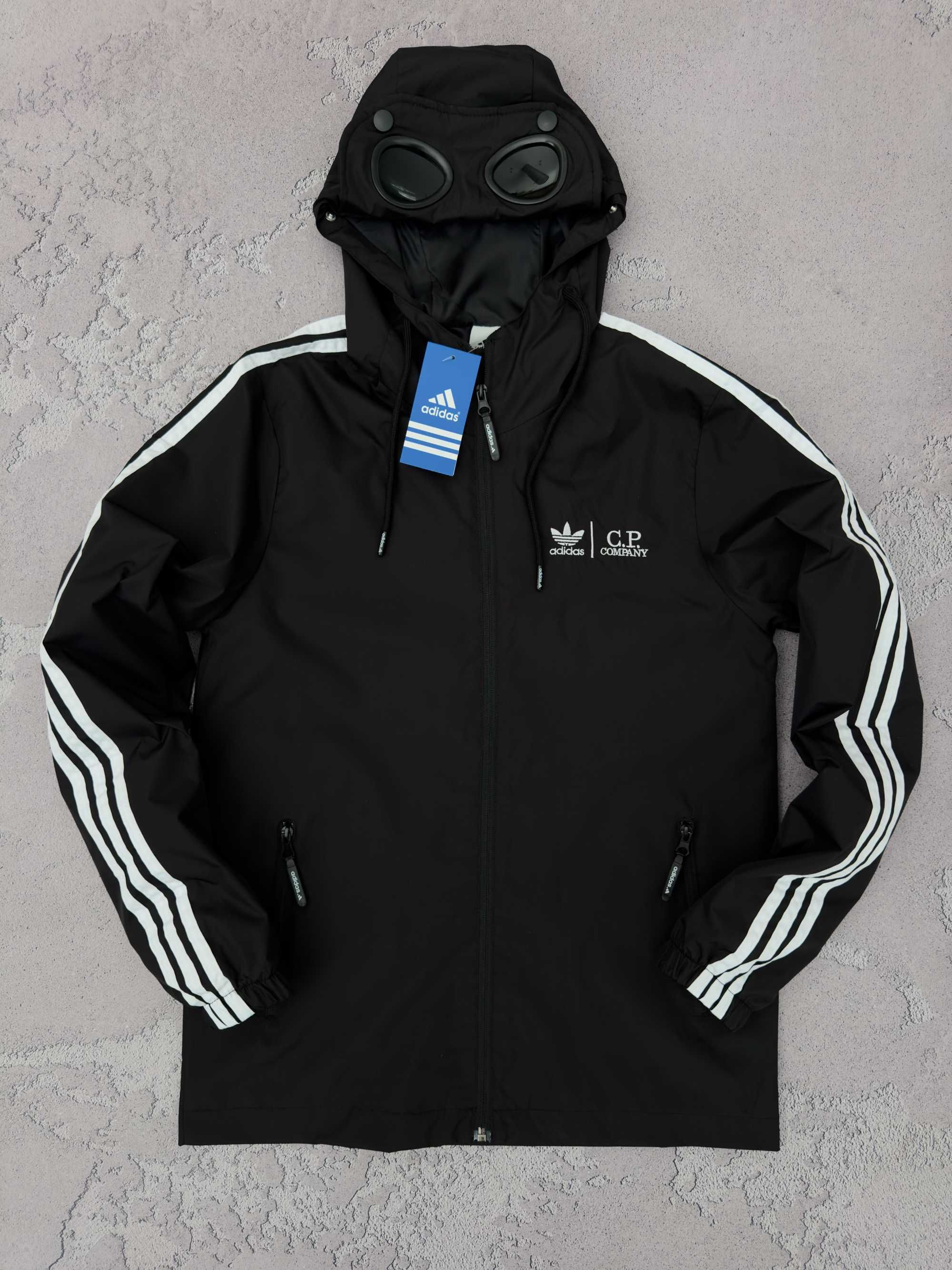 Вітрівка Adidas x C.P. Company | Водовідштовхувальна плащівка | Чорна