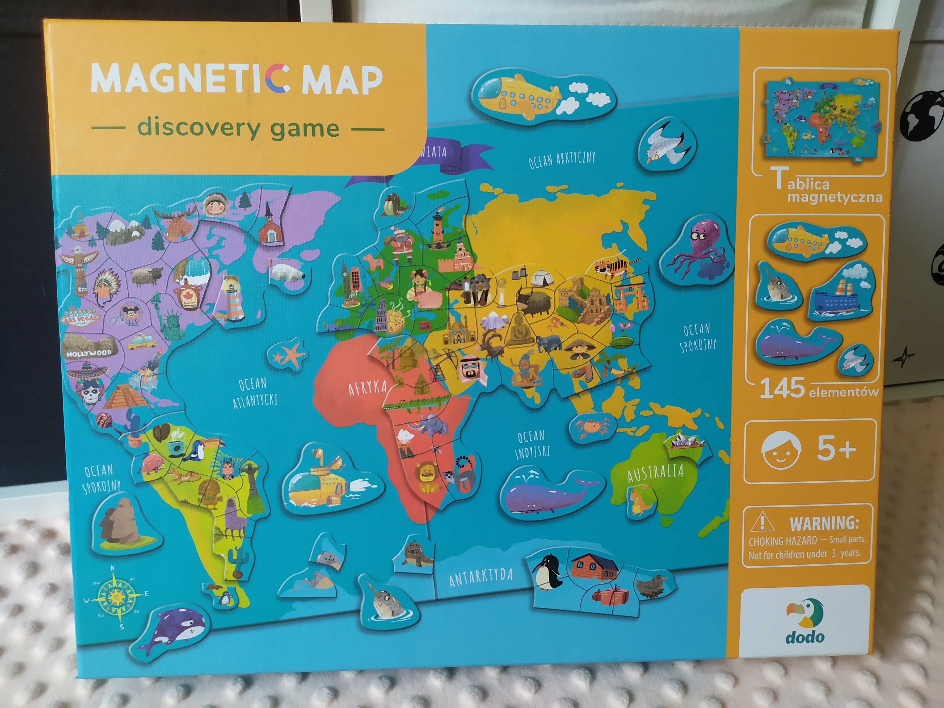 Gra edukacyjna magnetyczna Discovery Game mapa świata