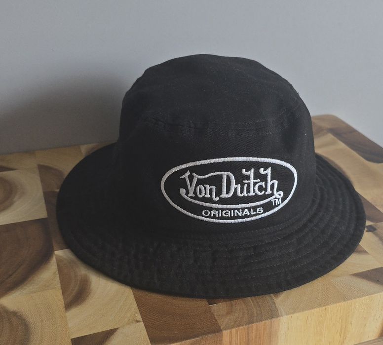 Oryginalny czarny kapelusz Bucket Von Dutch