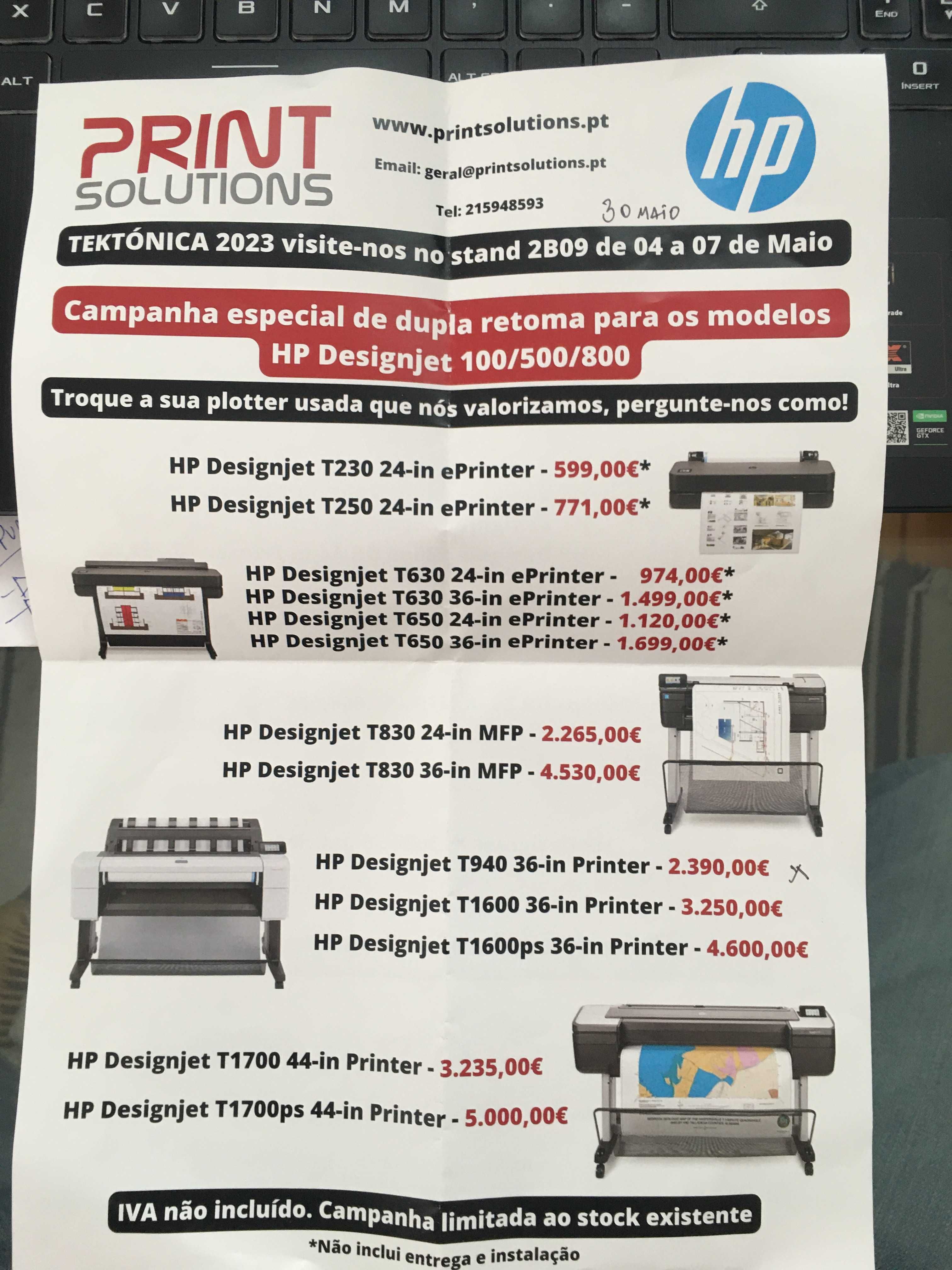 HP Designjet 500 42" - vale € em retoma